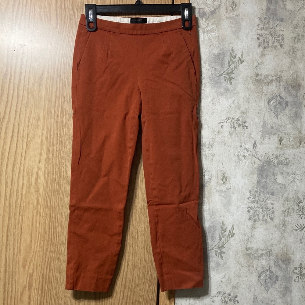 J. Crew Women’s Size 00 Burnt Orange Trousers Crop Pants